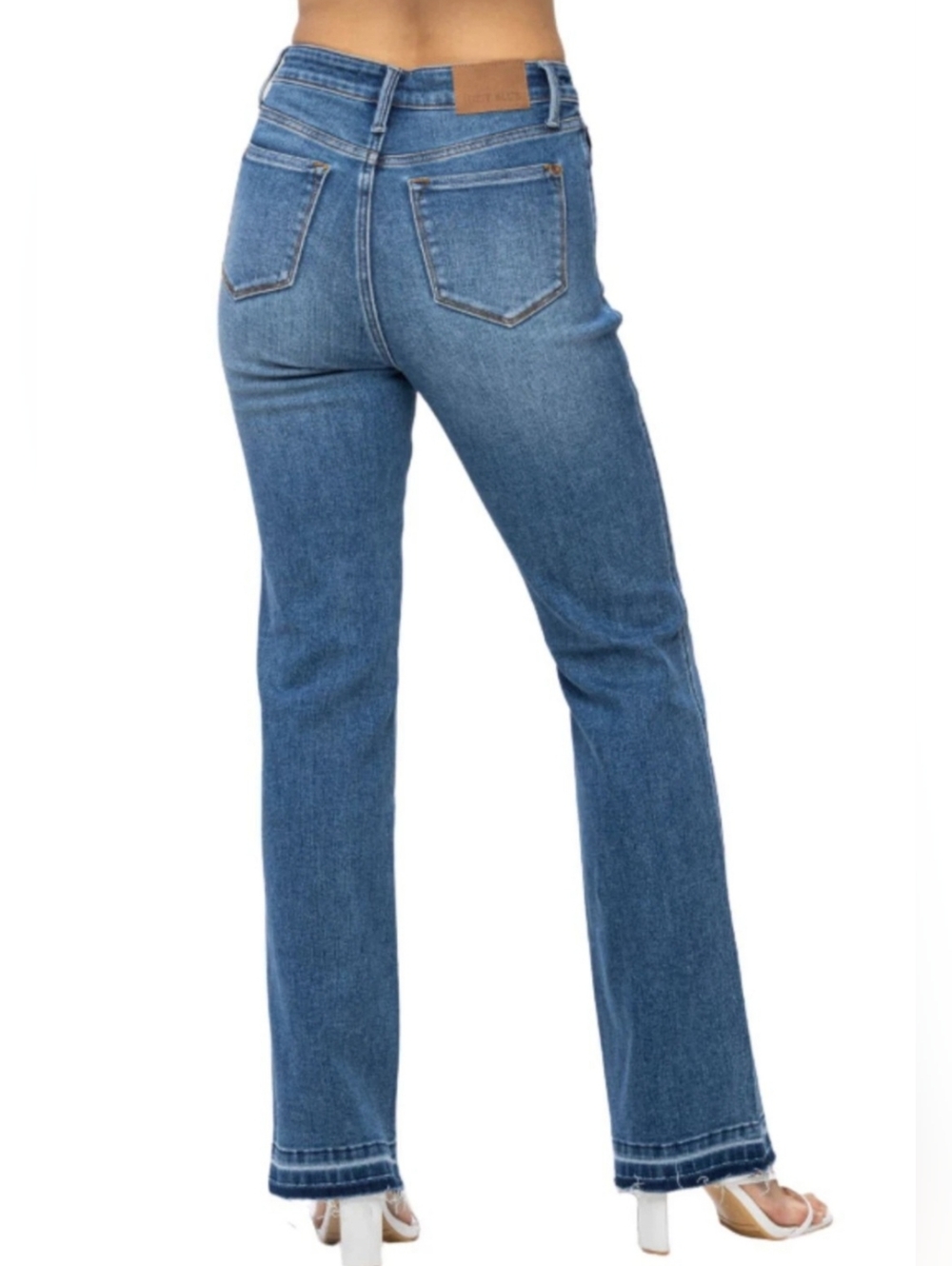 JUDY BLUE High Waist Tummy Control Slim Fit Bootcut Jeans in Medium Blue Sz 28/7 - Picture 2 of 7